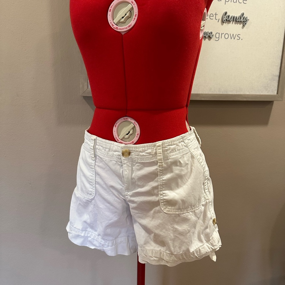 Abercrombie & Fitch White Cargo Shorts